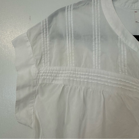 XiRENA Pintuck Detail Short Sleeve Cotton Blouse Womens XS White - Picture 2 of 6
